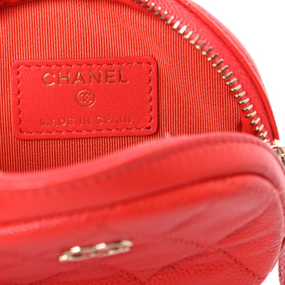 Chanel Caviar Quilted Zip Around Classic Coin Purse Red 6 of 10