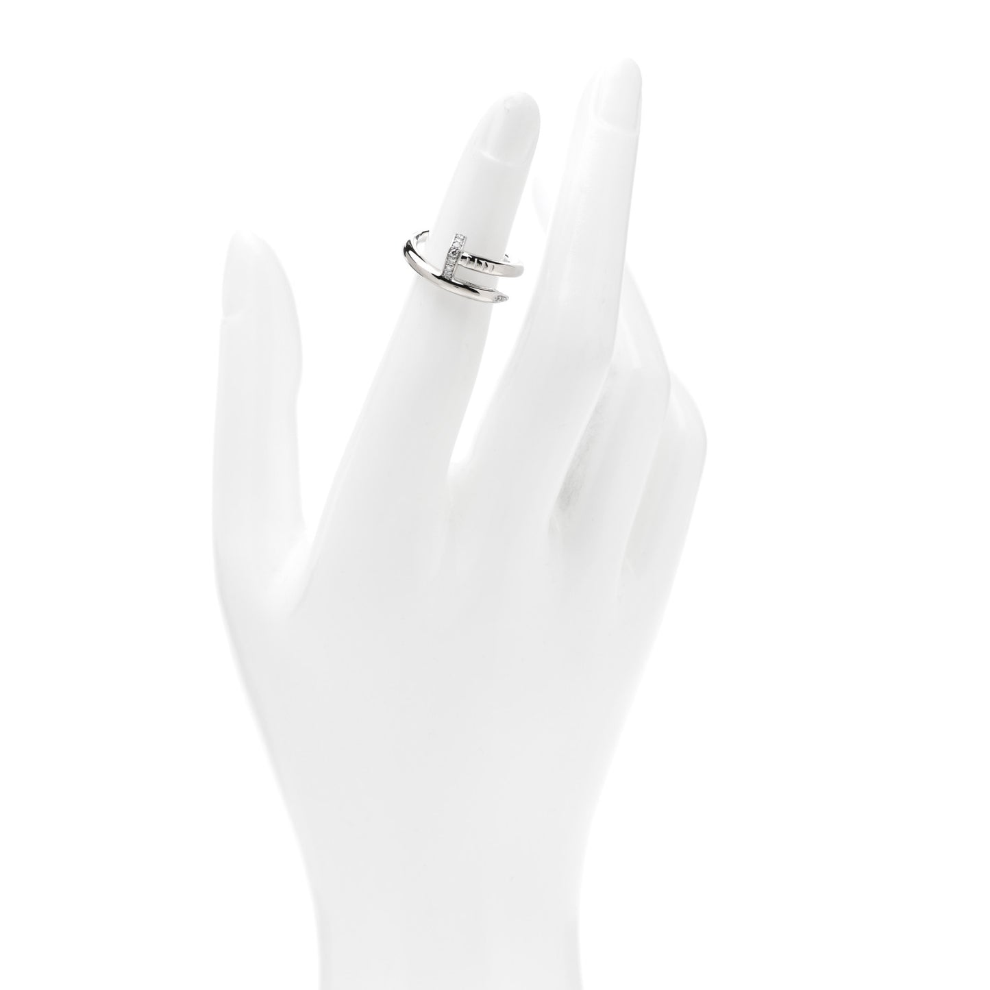 18K White Gold Diamond Juste Un Clou Ring 49 4.75