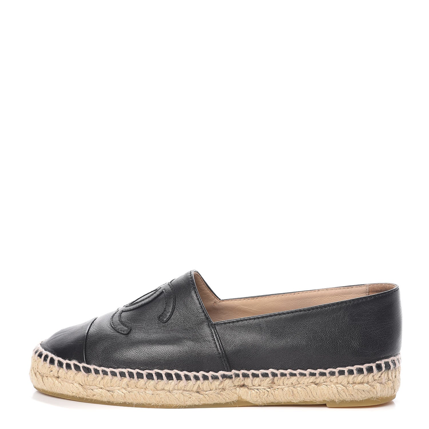 Chanel Lambskin CC Espadrilles 37 Black 1 of 13