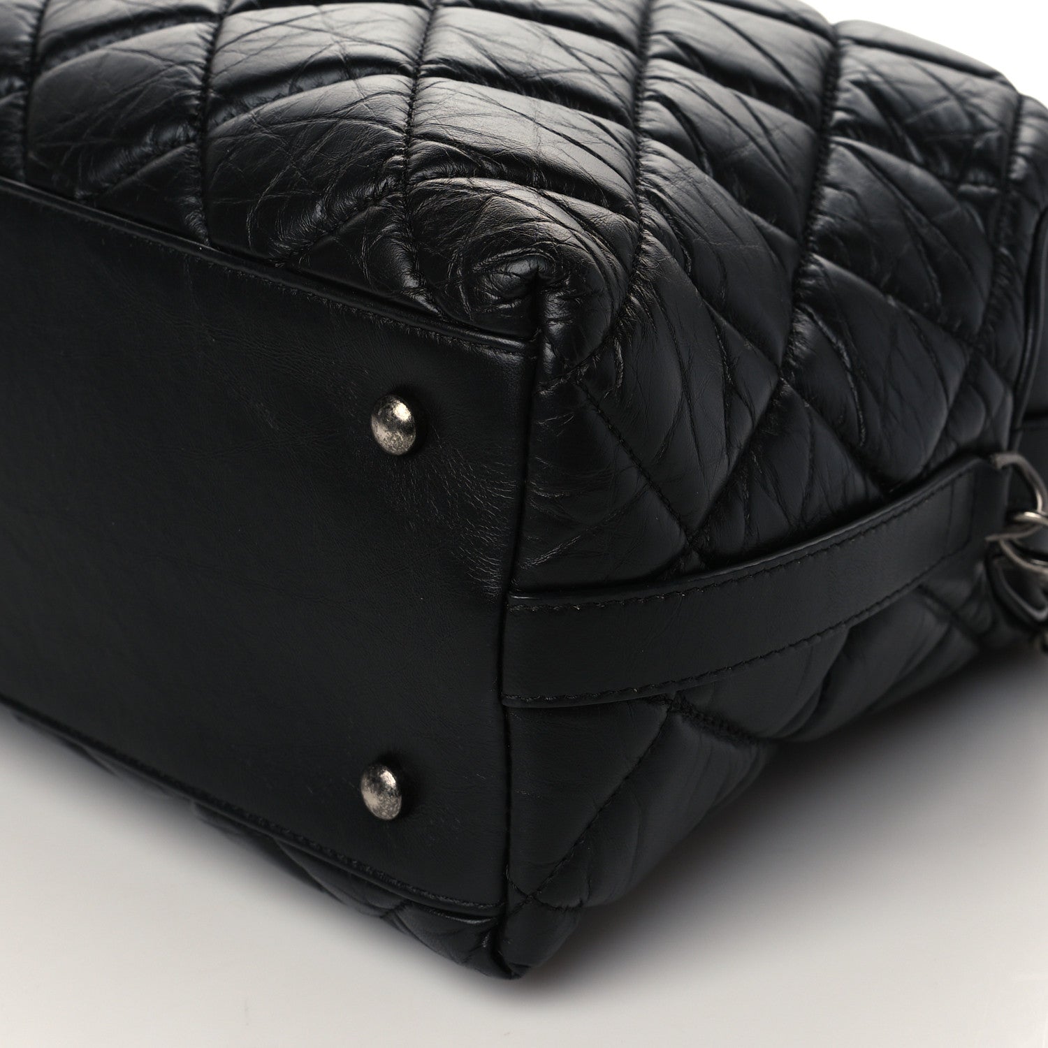 Chanel Aged Calfskin Small Bowling Bag Black 9 of 9