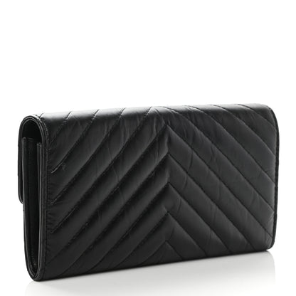 Chanel Aged Calfskin Quilted Large Reissue Gusset Flap Wallet So Black 3 of 9