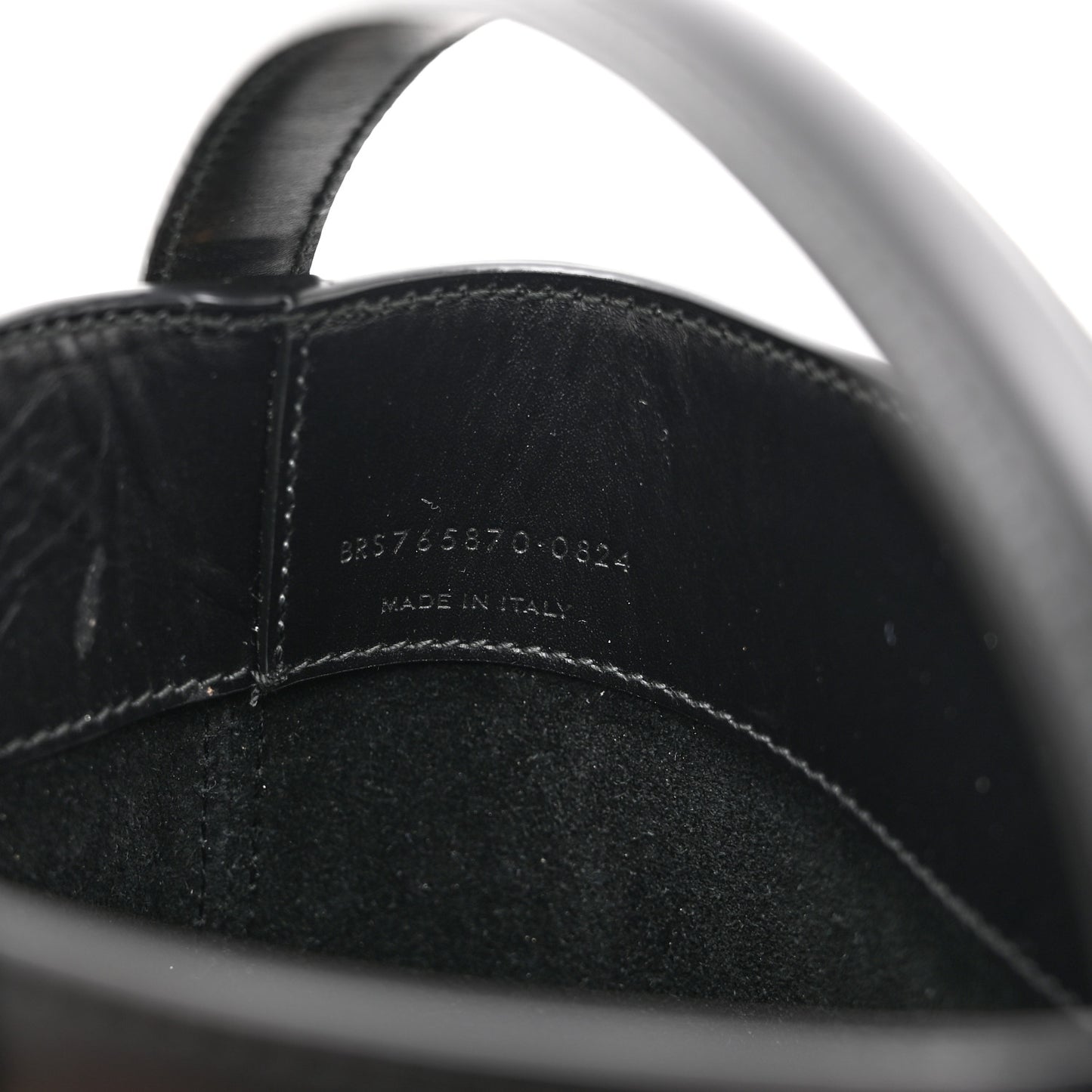 Shiny Calfskin Le 37 Mini Bucket Bag Black