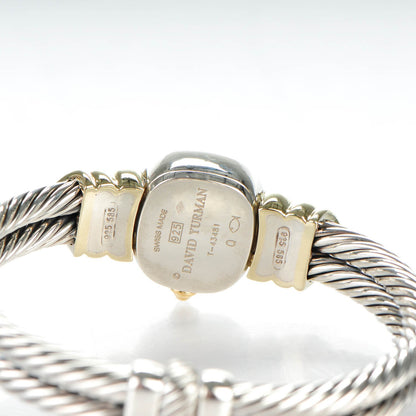 David Yurman Sterling Silver 14K Yellow Gold 21mm Classic Cable Quartz Watch 6 of 6