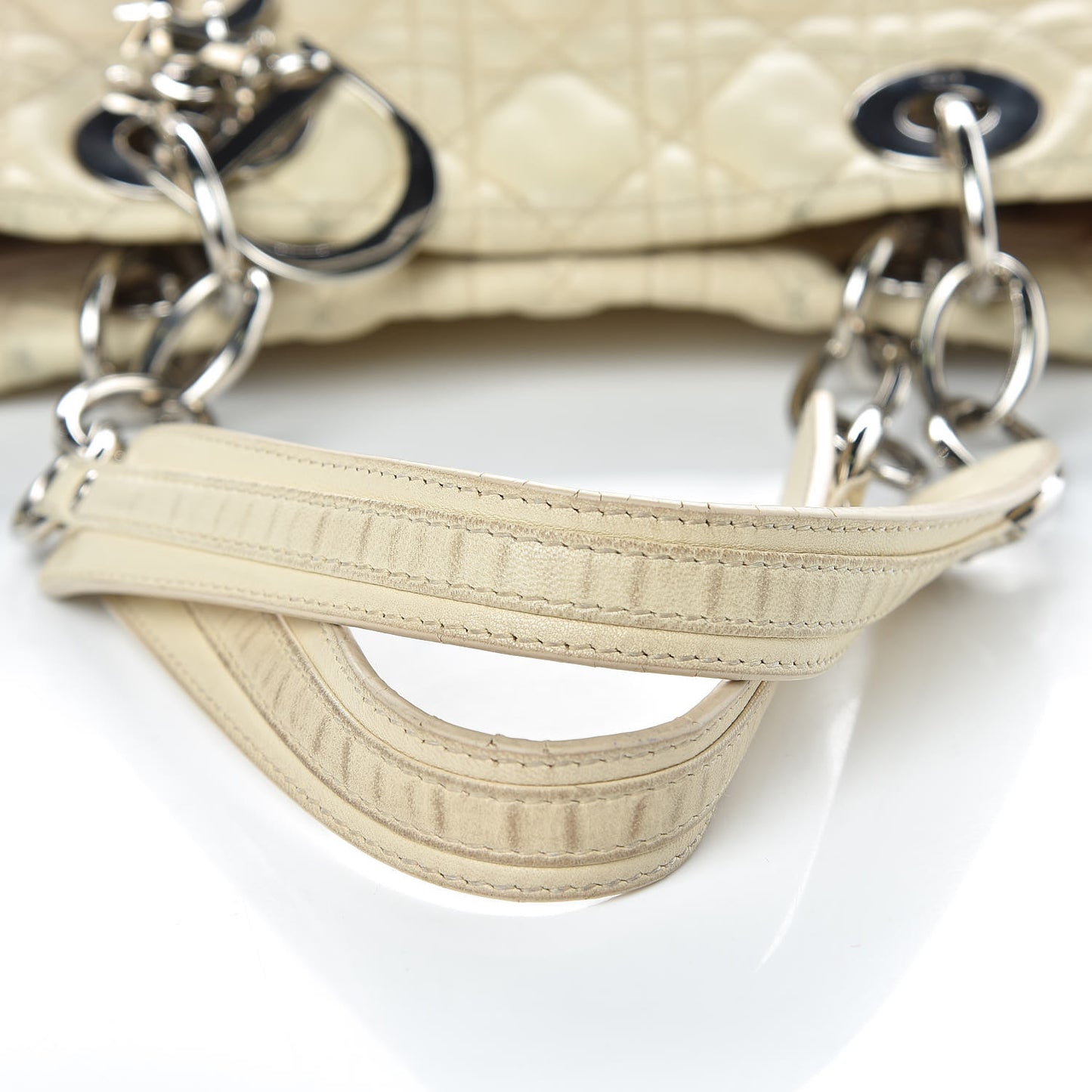 Lambskin Cannage Small Dior Soft Shopping Tote Off White