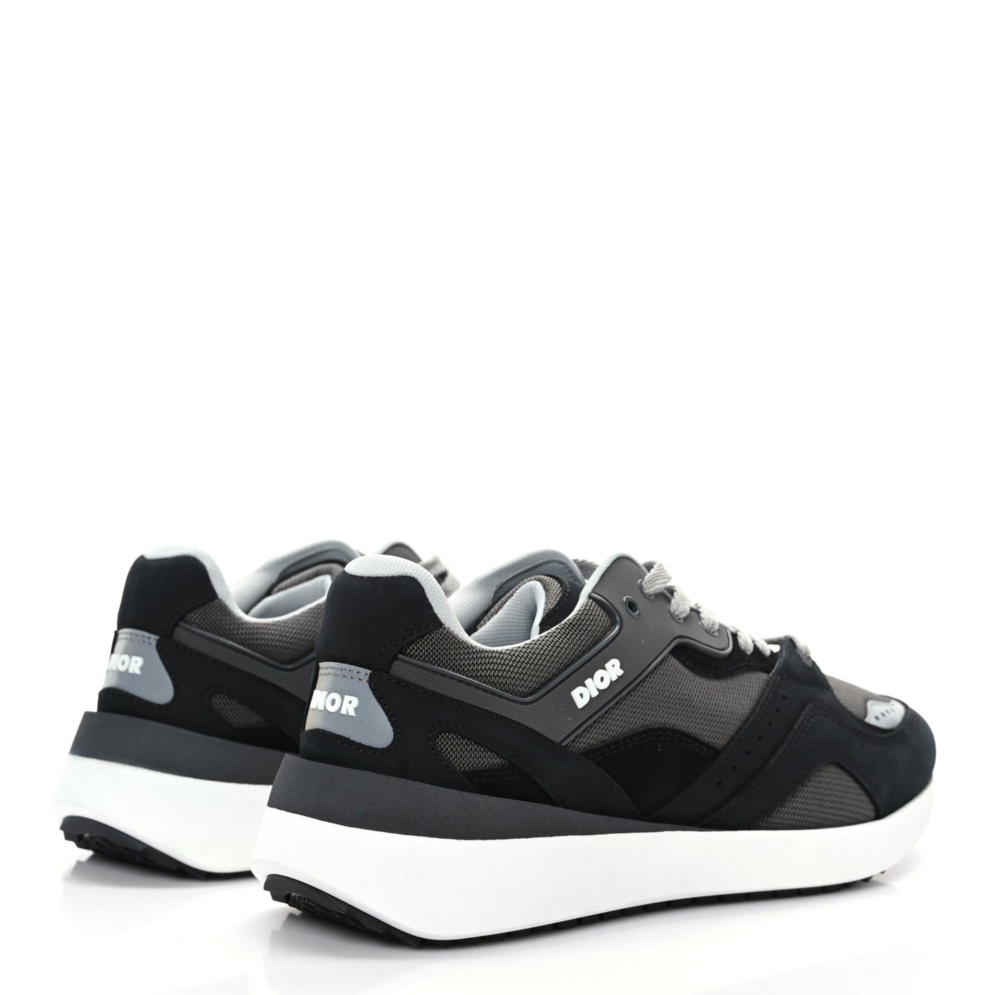 Technical Mesh Calfskin Mens B29 Sneakers 42 Black Grey