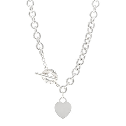 Tiffany Sterling Silver Heart Tag Toggle Necklace 1 of 4