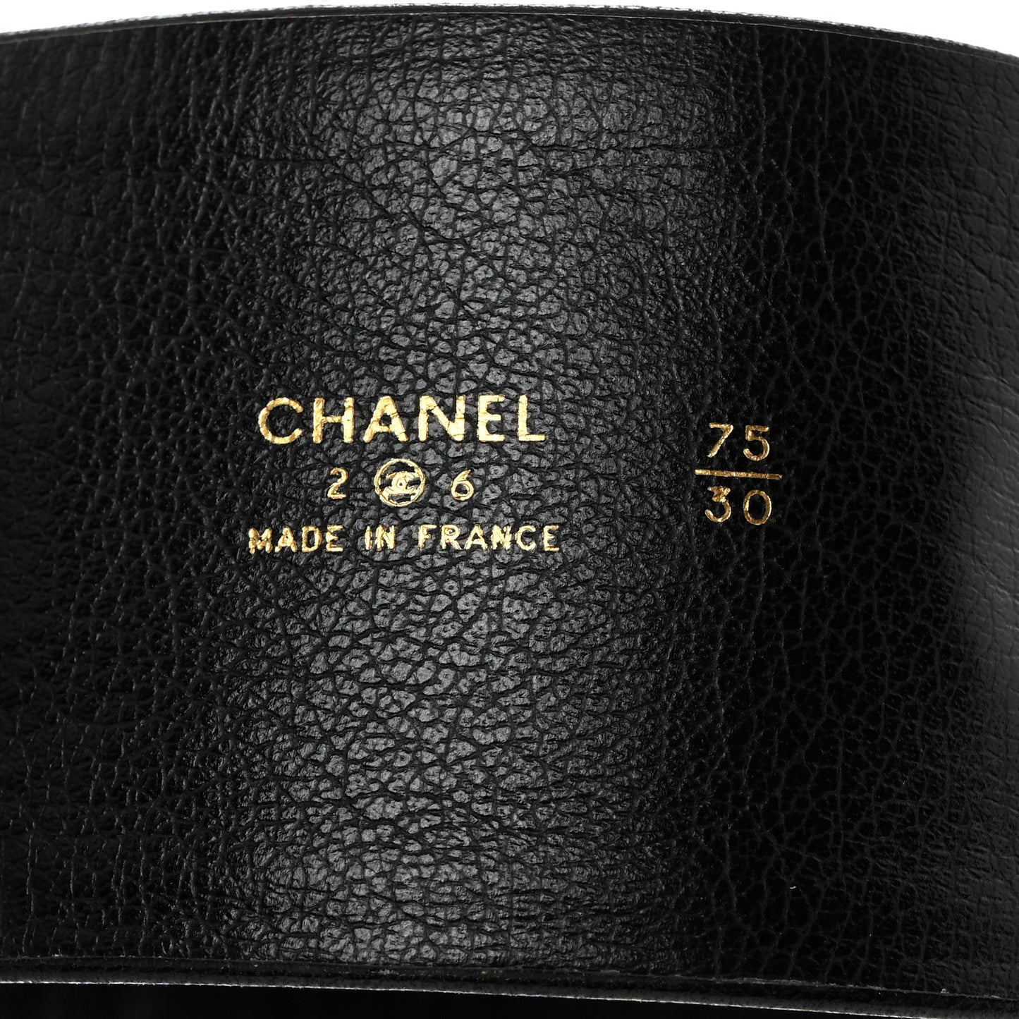 Lambskin CC Medallion Chain Belt 75 30 Black
