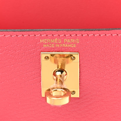 Hermes Chevre Mysore Mini Kelly Sellier 20 Rose Lipstick 6 of 11