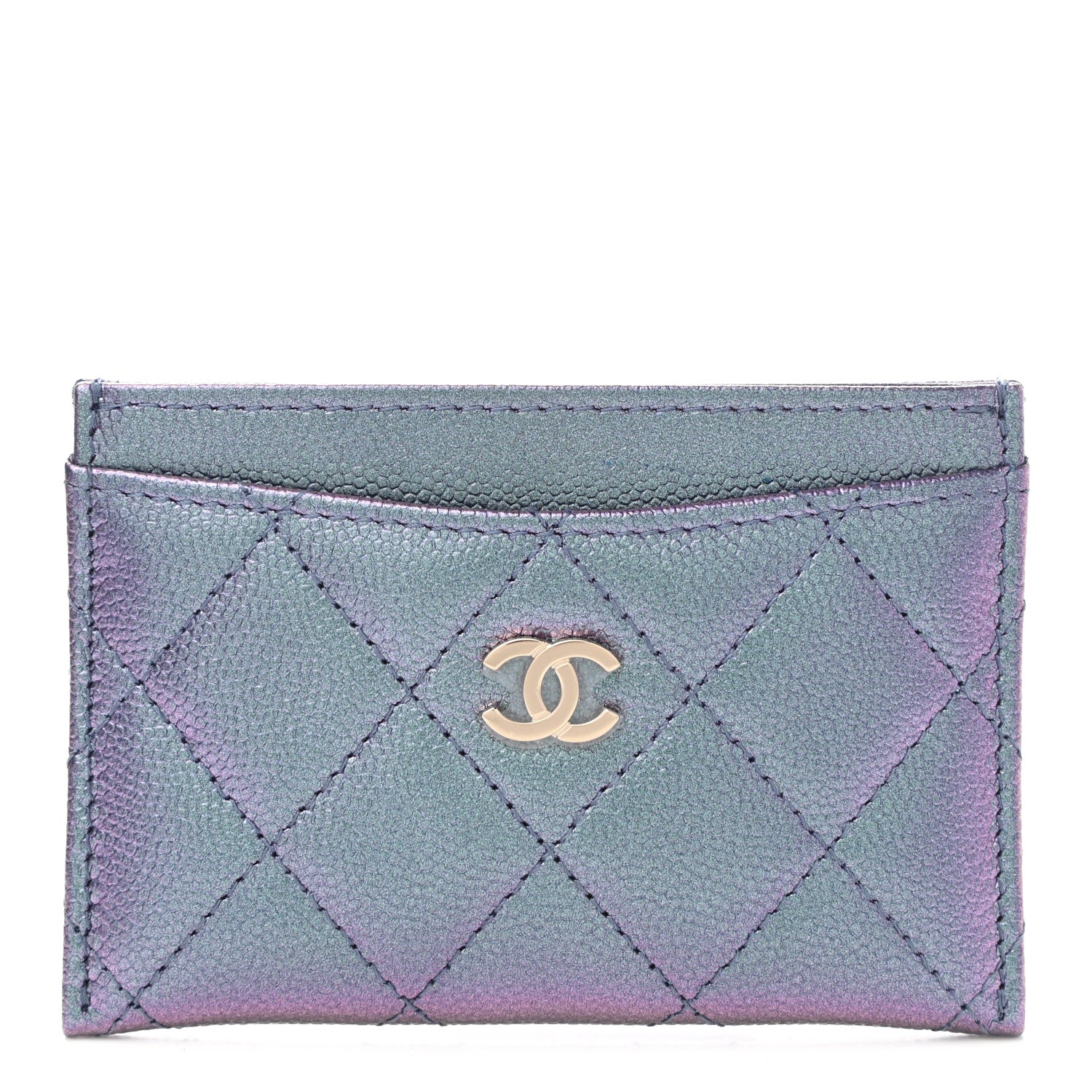Chanel Iridescent Caviar Quilted Card Holder Dark Blue 1 of 9