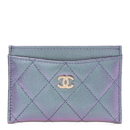 Chanel Iridescent Caviar Quilted Card Holder Dark Blue 1 of 9