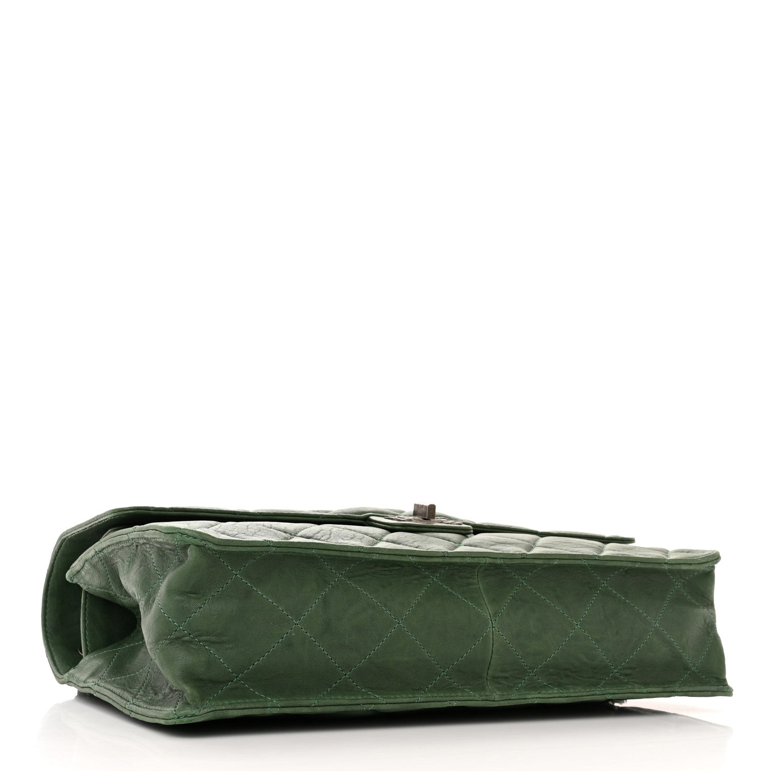 Chanel Washed Lambskin Quilted Maxi Take Away Flap Green 4 of 11