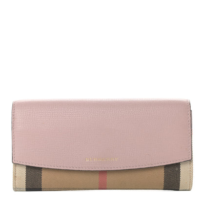 Burberry Calfskin House Check Porter Continental Wallet Pale Orchid 1 of 11