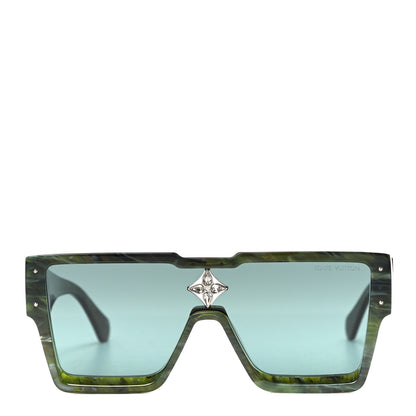 Louis Vuitton Acetate Marble Effect Swarovski Cyclone Sunglasses Z1552W Green 4 of 8