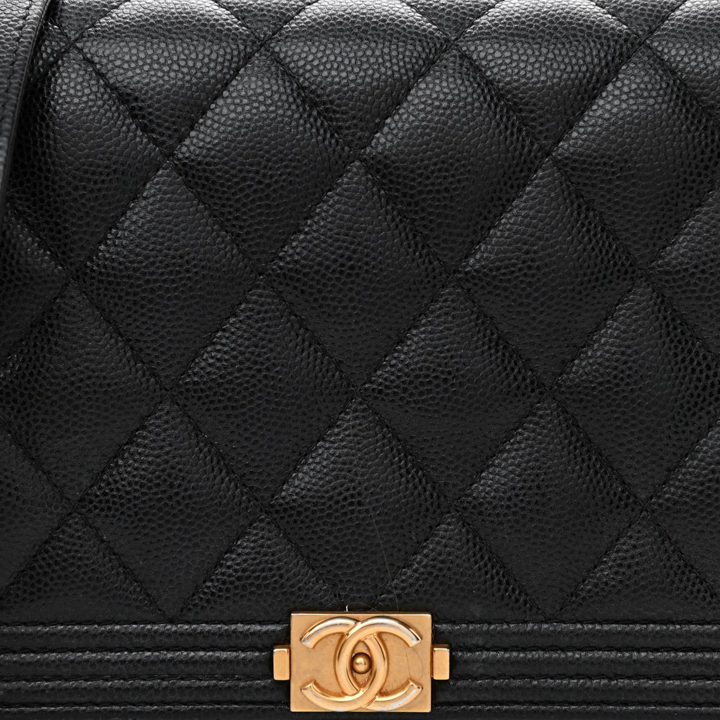 Caviar Quilted Boy Wallet On Chain WOC Black
