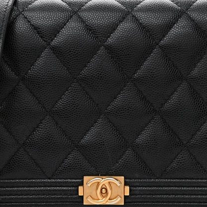 Chanel Caviar Quilted Boy Wallet On Chain WOC Black 9 of 12