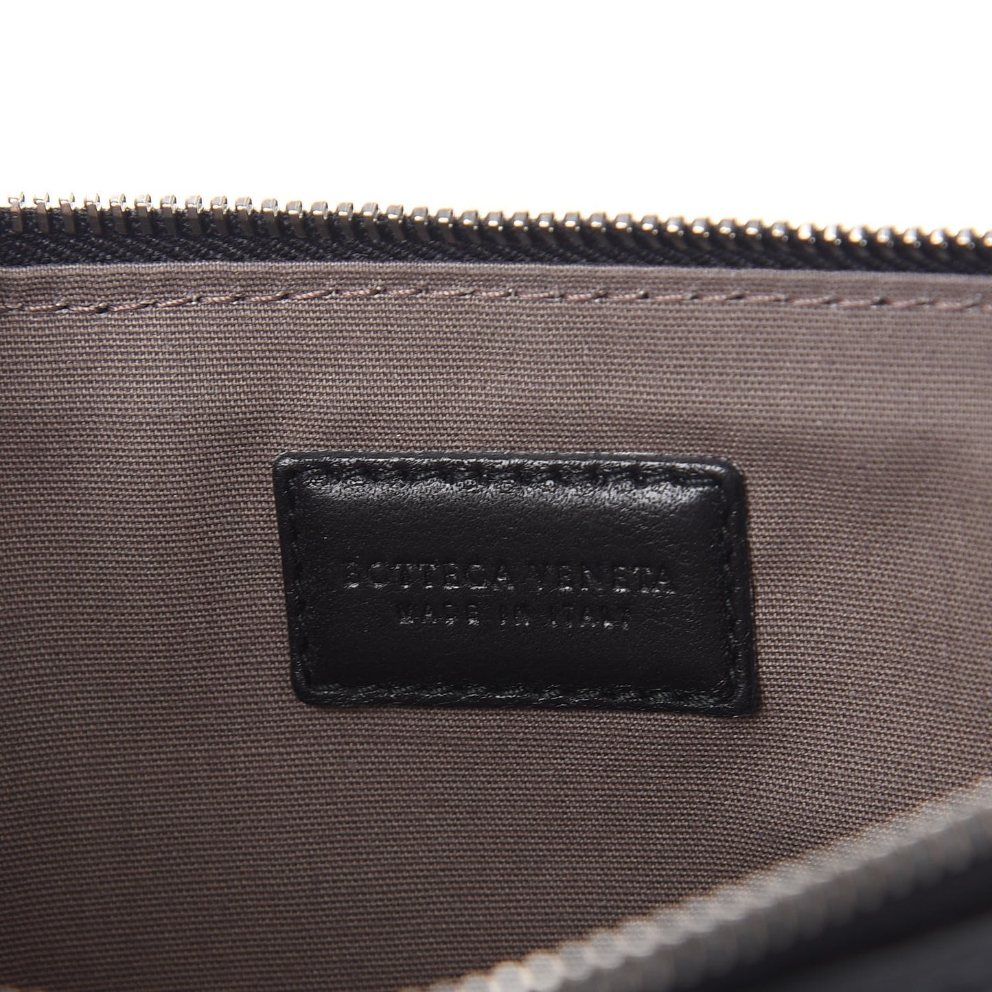 Nappa Intrecciato Flat Zip Pouch Nero Black