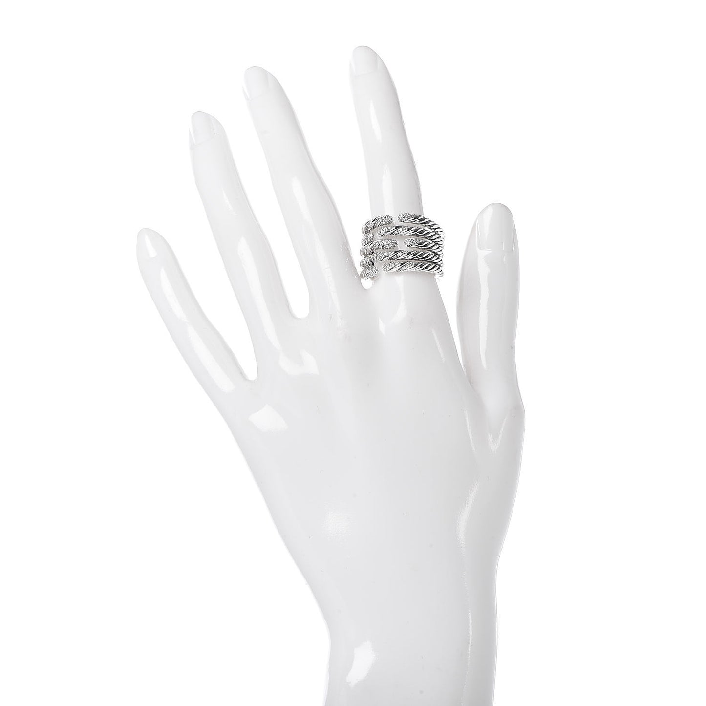 Sterling Silver Diamond Willow Five Row Ring 53 6.5