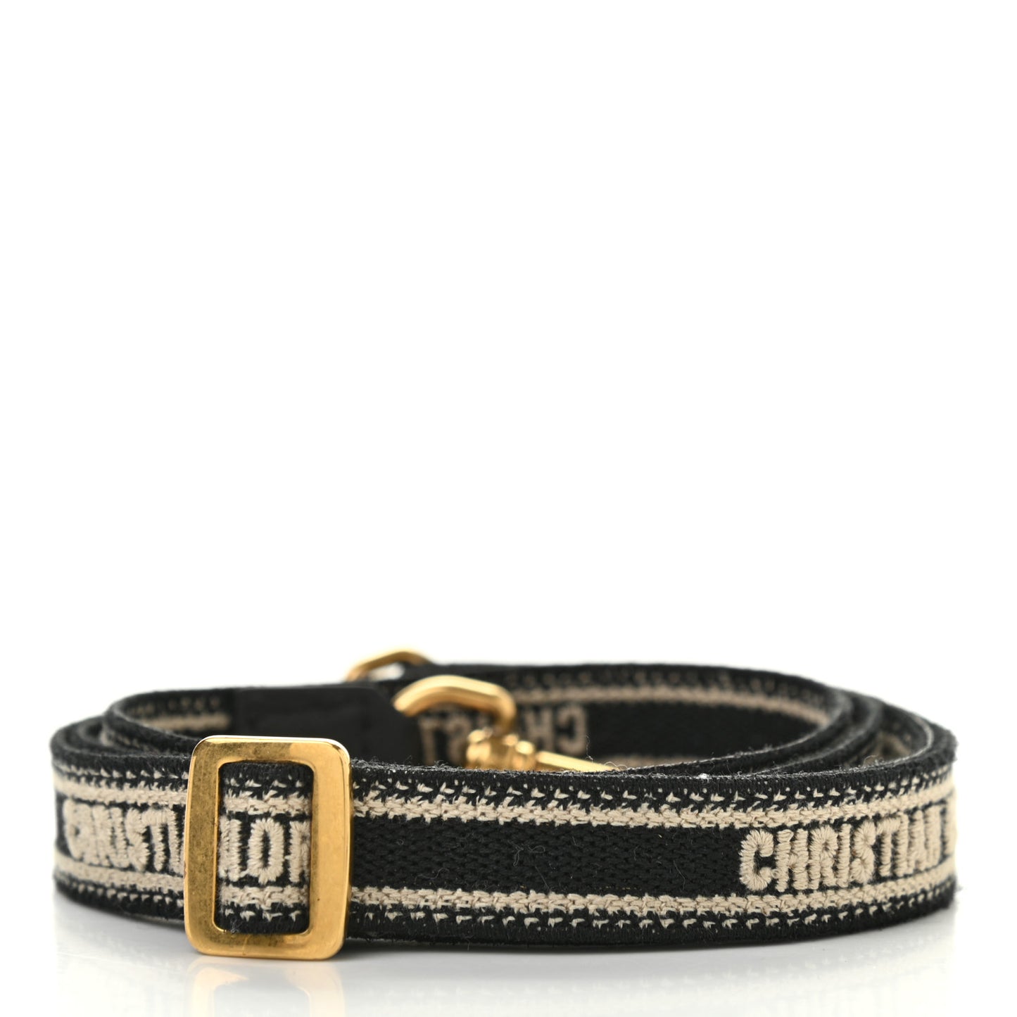 Canvas Embroidered Adjustable Shoulder Strap Black