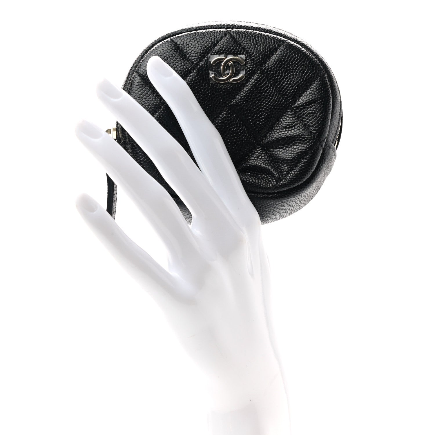 Chanel Caviar Quilted Zip Around Classic Coin Purse Black 2 of 8