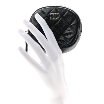 Chanel Caviar Quilted Zip Around Classic Coin Purse Black 2 of 8
