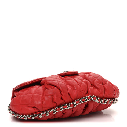 Chanel Washed Lambskin Quilted Medium Chain Around Messenger Red 4 of 10