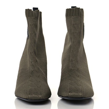 Hermes Knit Calfskin Volver 60 Ankle Boots 37.5 Vert Sapin 2 of 8
