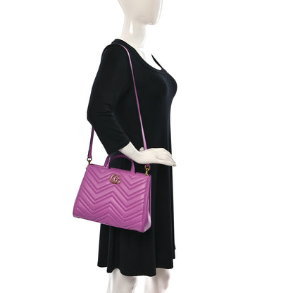 Gucci Calfskin Matelasse Small GG Marmont Tote Candy Mousse 2 of 19