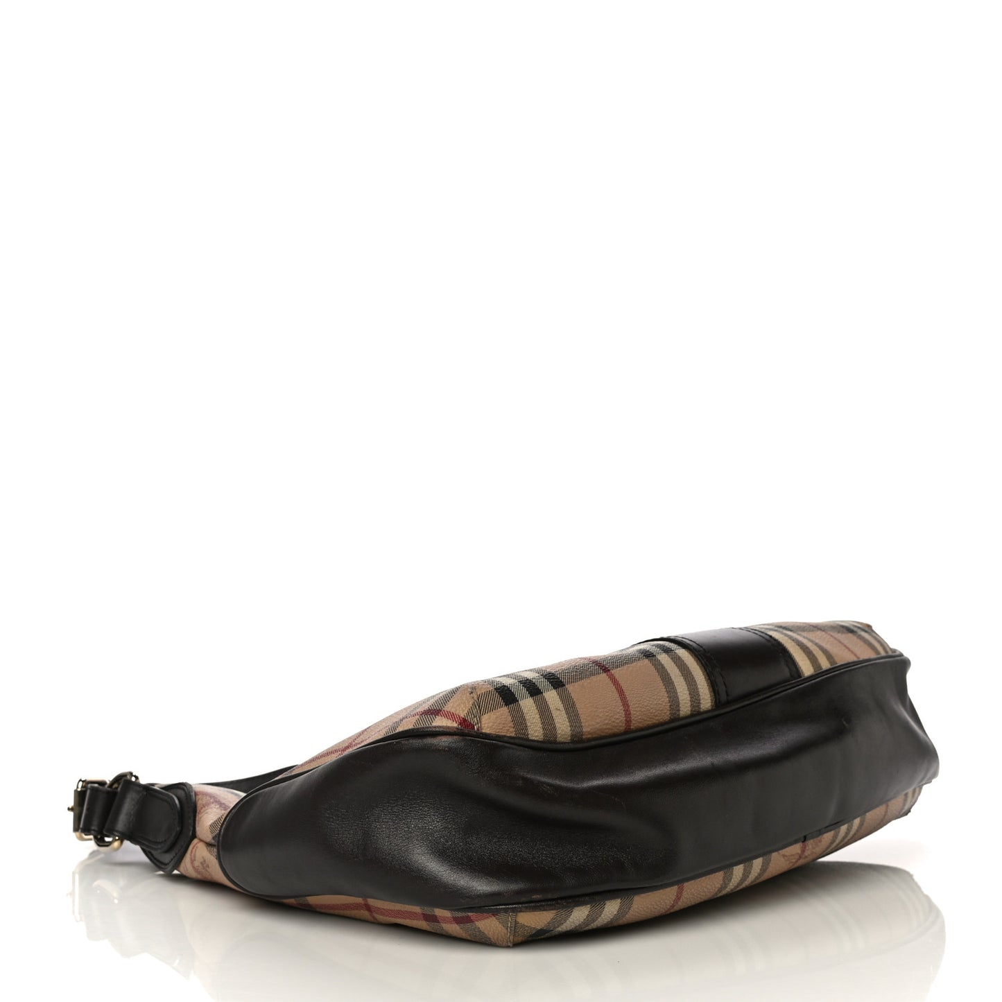 Haymarket Check Buckle Shoulder Bag Dark Brown