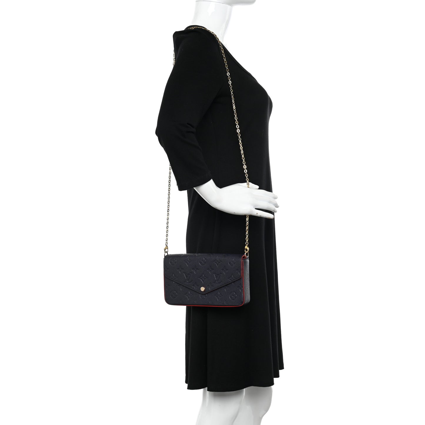 Empreinte Pochette Felicie Chain Wallet Marine Rouge