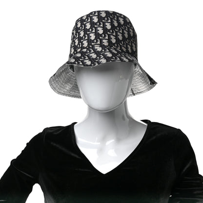 Christian Dior Metallic Oblique Reversible Teddy-D Bob Bucket Hat 58 Blue Silver 3 of 13