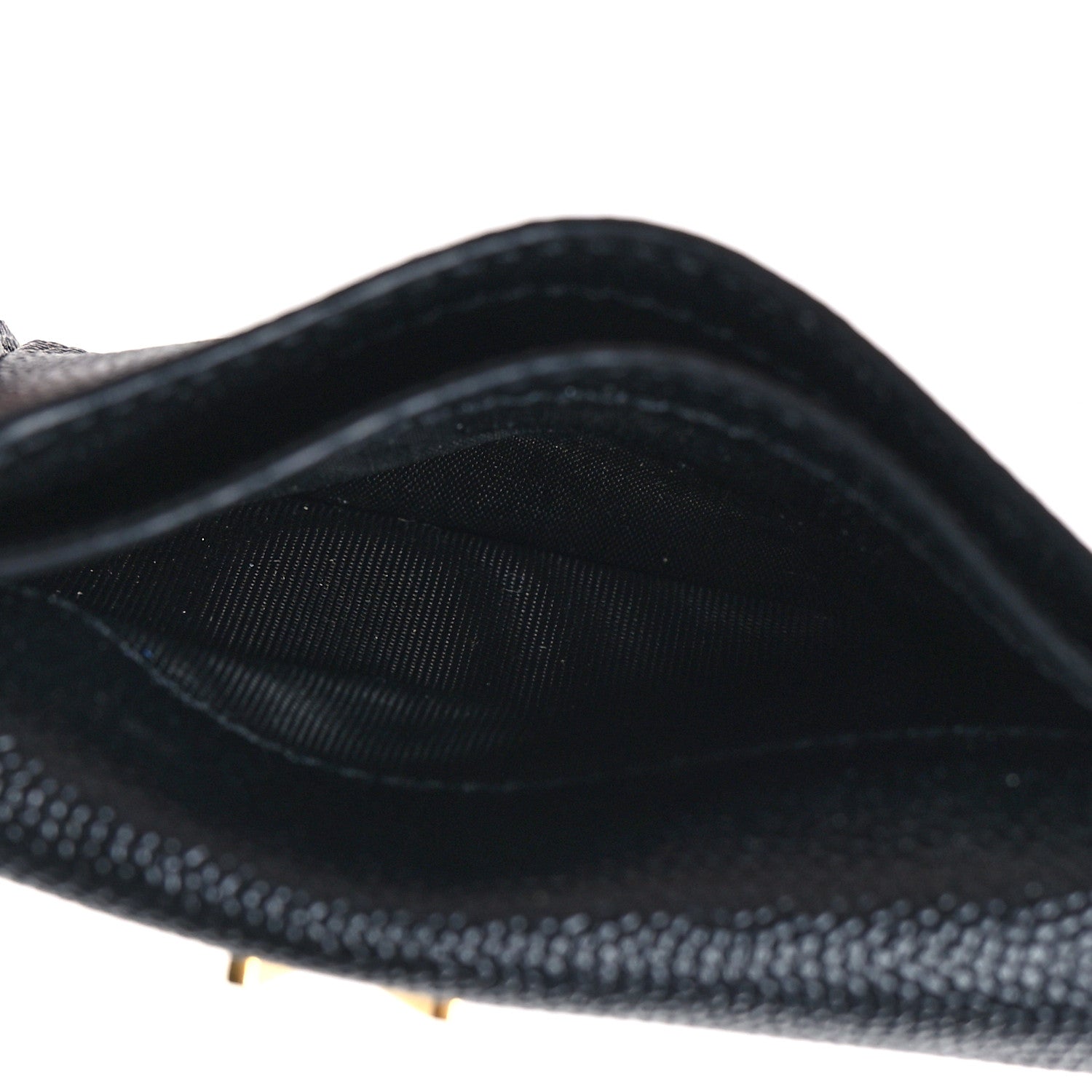 Saint Laurent Grain De Poudre Uptown Monogram Card Case Black 6 of 10