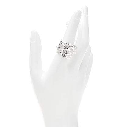 Hermes Sterling Silver GM Chaine d'Ancre Enchainee Band Ring 55 7.25 2 of 5