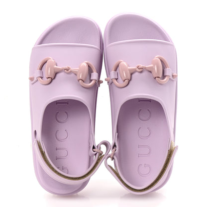 Gucci Soft Rubber Horsebit Touch Womens Strapped Sandals 36 Talc Pink 2 of 9