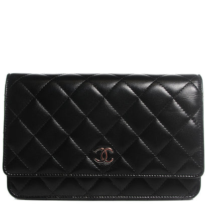 Chanel Lambskin Quilted Wallet on Chain WOC Black 1 of 8