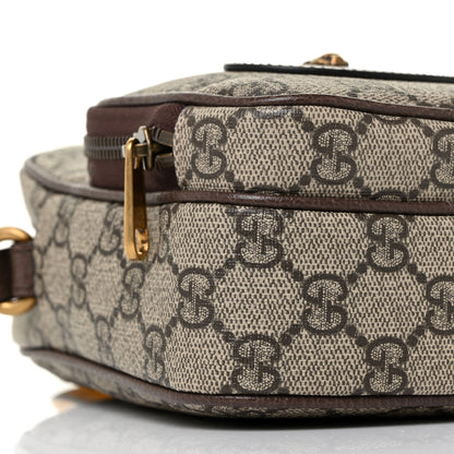 Gucci GG Supreme Monogram Mini Neo Vintage Double Zip Messenger Bag Beige New Acero Crop 8 of 9