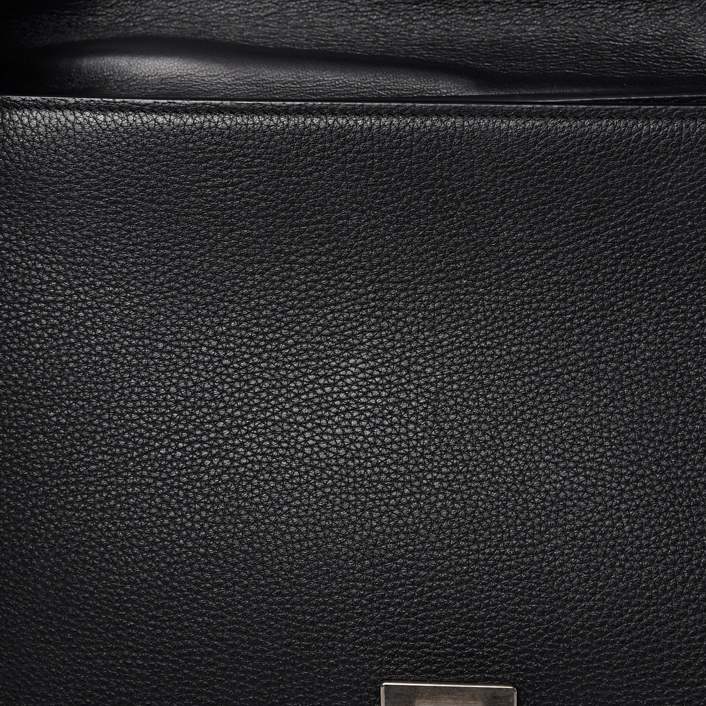 Drummed Calfskin Suede Small Trapeze Black