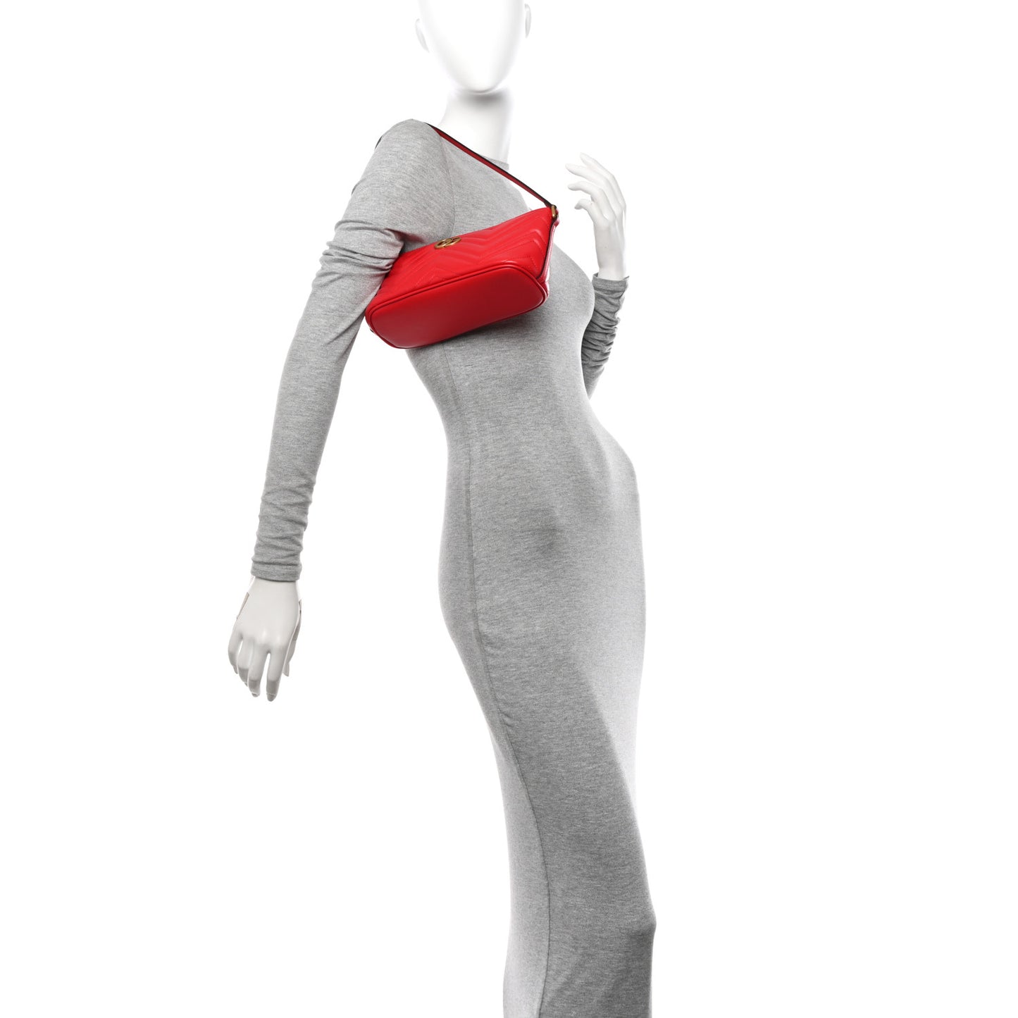 Calfskin Matelasse Chevron GG Marmont Sling Shoulder Bag Rosso