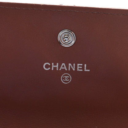 Chanel Striated Patent Quilted Large Gusset Flap Wallet Bronze 6 of 8