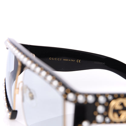 Gucci Acetate Pearl Rectangular Frame Sunglasses GG0234S Black 6 of 7