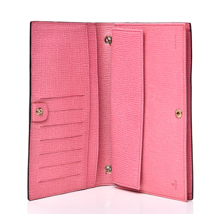 Fendi Zucca Spalmati Vitello Elite Chain Clutch Tobacco Fuxia Fragola 4 of 10