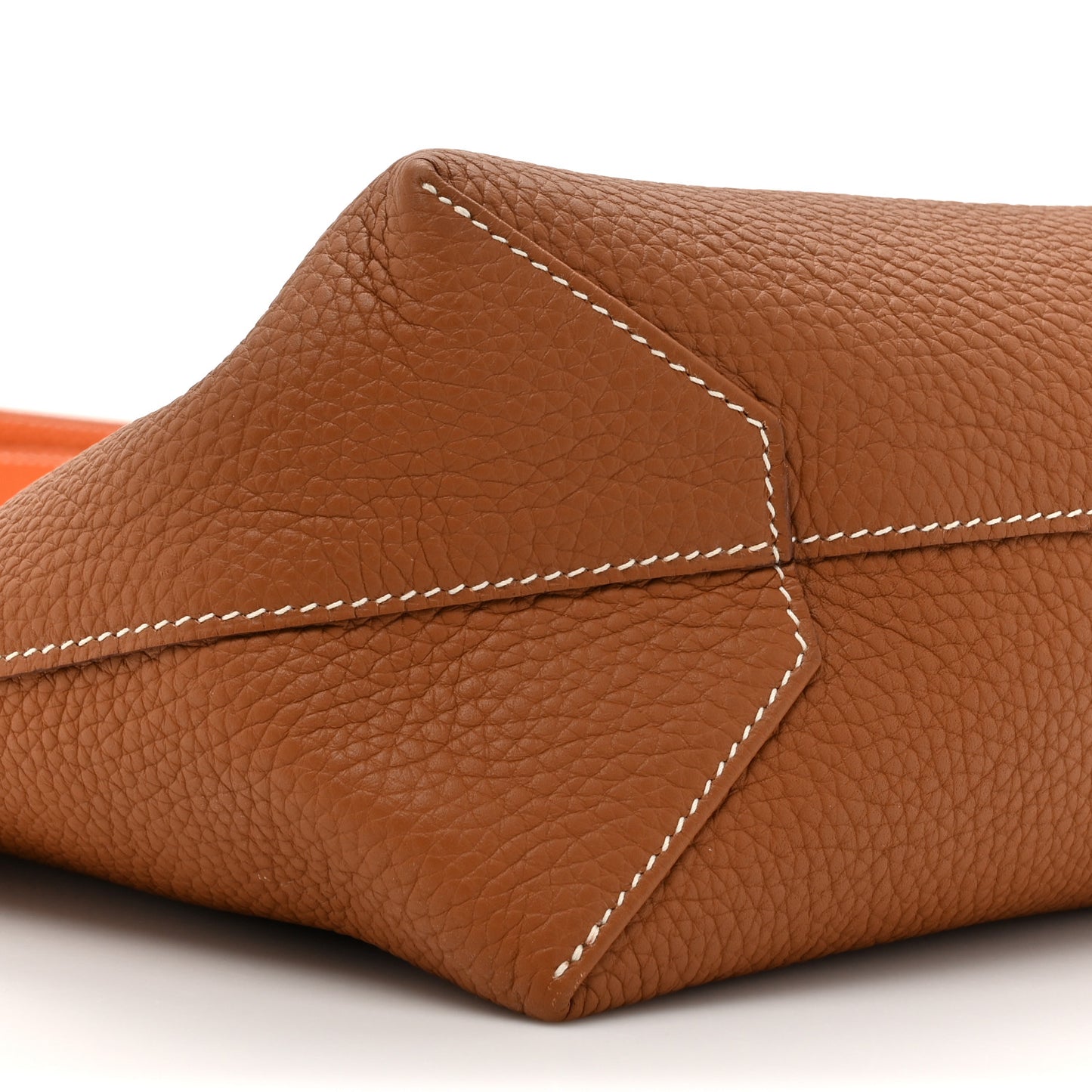 Taurillon Clemence Double Sens Reversible Tote 35 Gold Orange