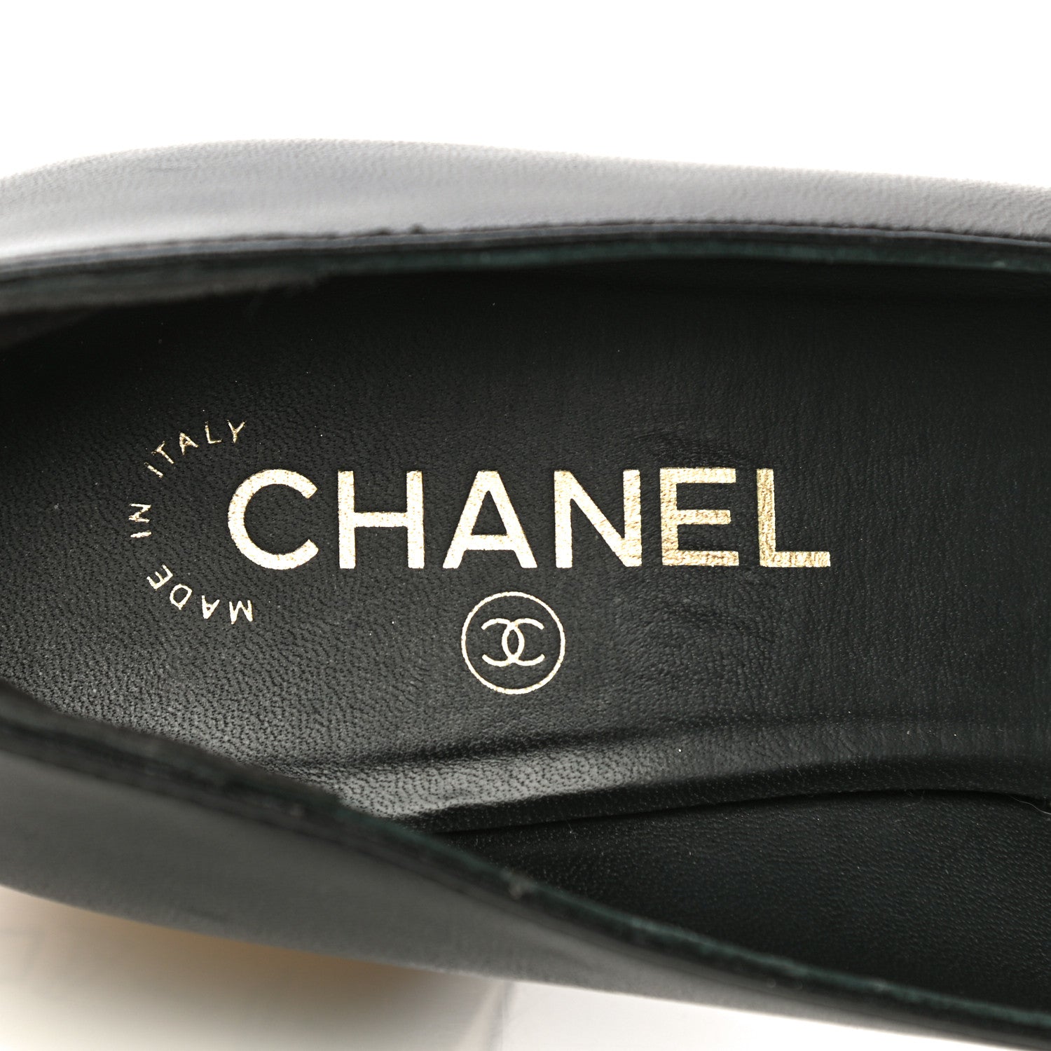 Chanel Lambskin Grosgrain Cap Toe Egyptian Amulet CC Pumps 40.5 Black 11 of 21