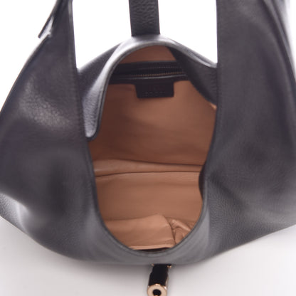 Gucci Calfskin Large New Jackie Nouveau Fringe Hobo Black 5 of 7