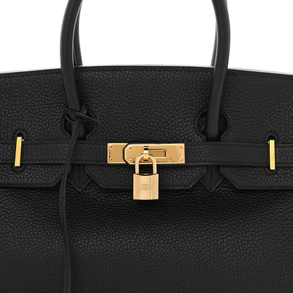 Hermes Taurillon Clemence Birkin 35 Black 10 of 11