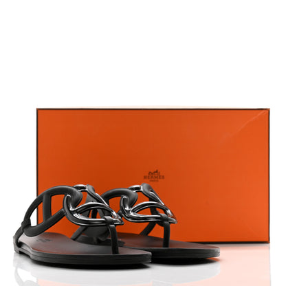 Hermes Rubber Womens Egerie Sandals 40 Black 11 of 11