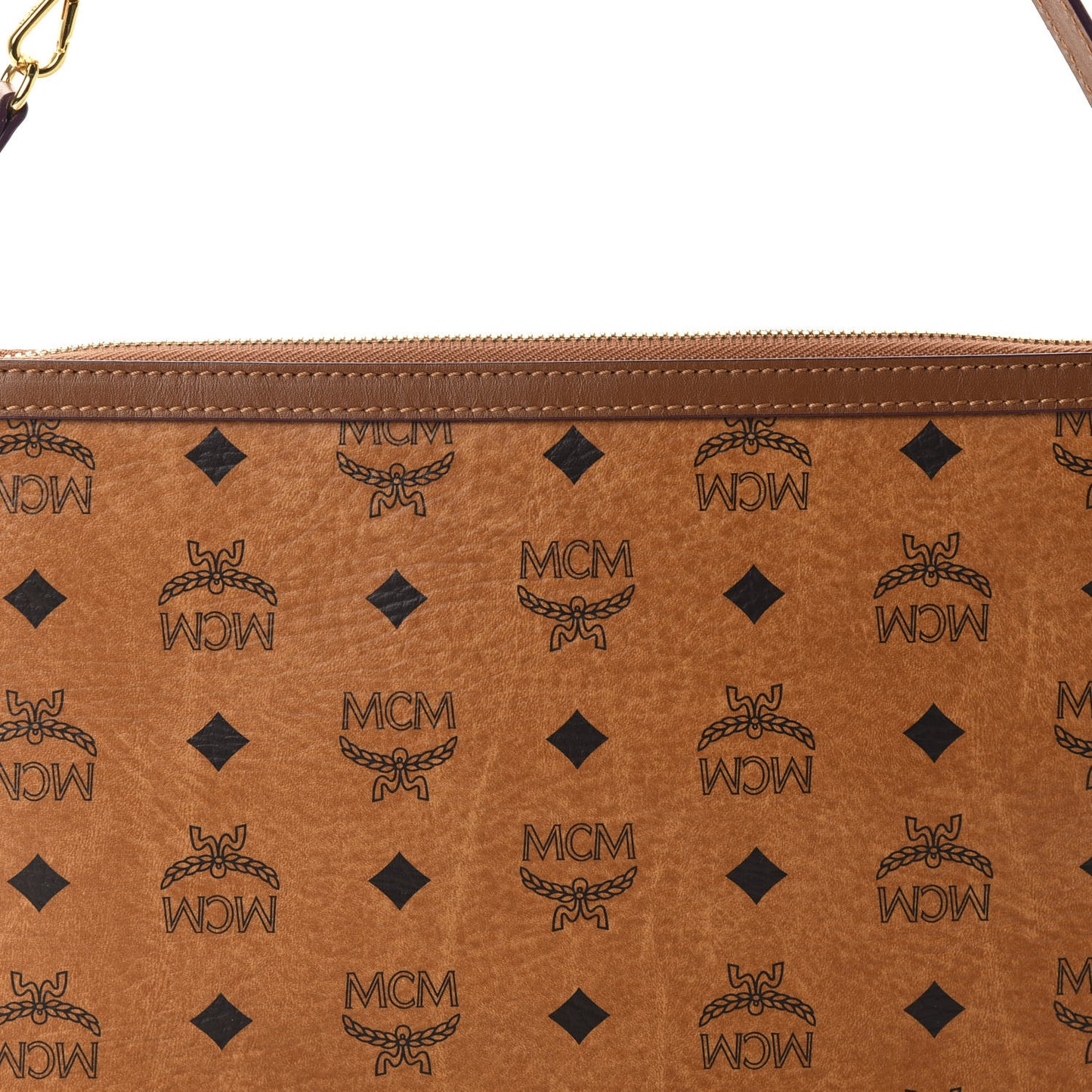 Visetos Medium Stark Wristlet Pouch Cognac