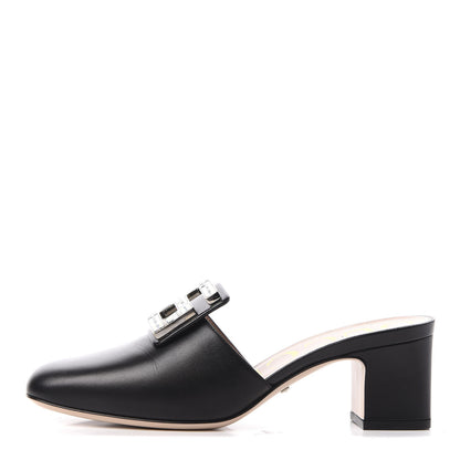 Gucci Malaga Kid Crystal Square G Madelyn Mules 36.5 Black 1 of 11