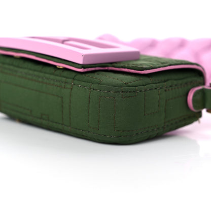 Fendi Nylon Nappa FF Stitched Nano Baguette Maxi Handle Charm Green Pink 8 of 10