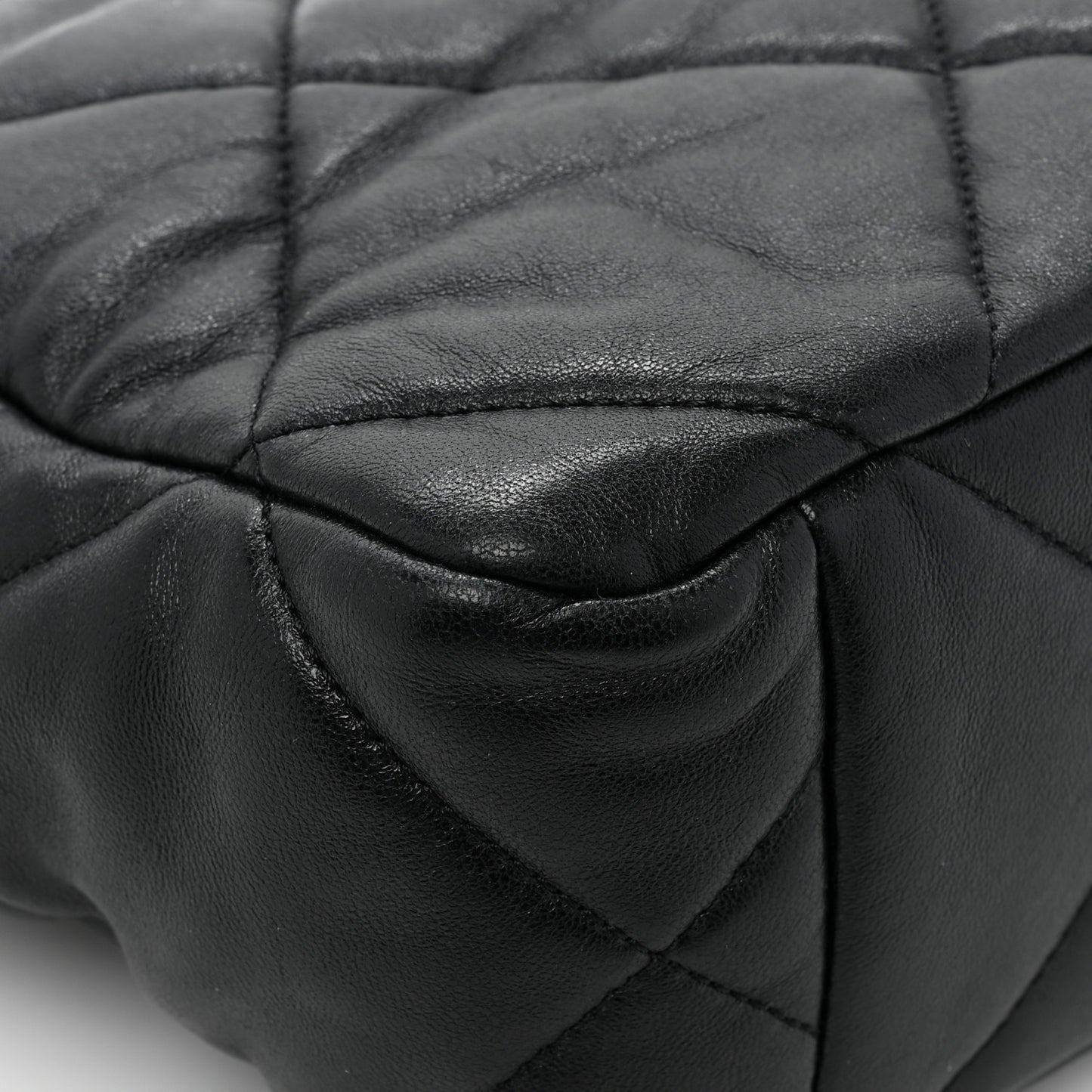 Lambskin Quilted Chanel 19 Shopping Bag Black