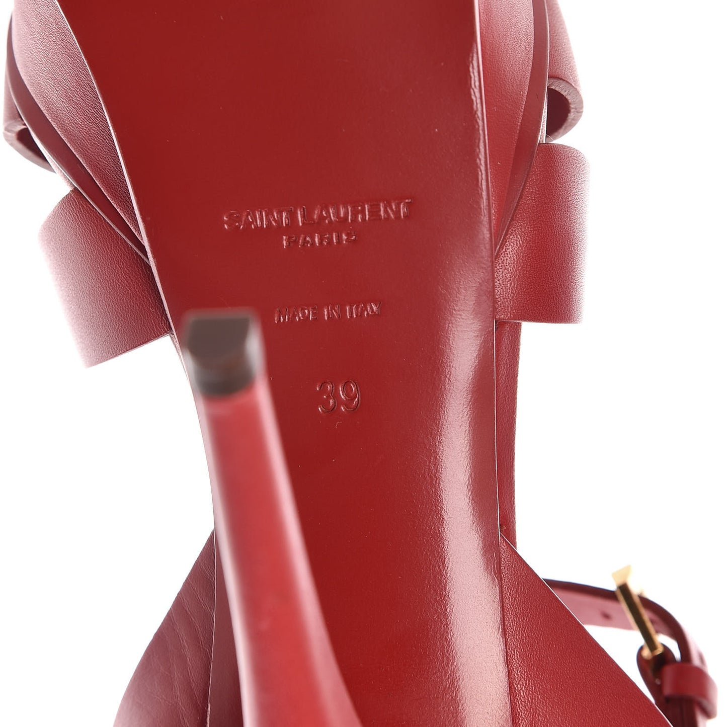 Calfskin Tribute 105 Platform Sandals 39 Rouge Orient